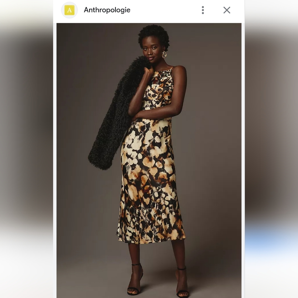 Anthropologie Multicolor High Neck Midi Dress